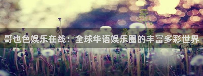彩名堂官网2：哥也色娱乐在线：全球华语娱乐圈的丰富多彩世界