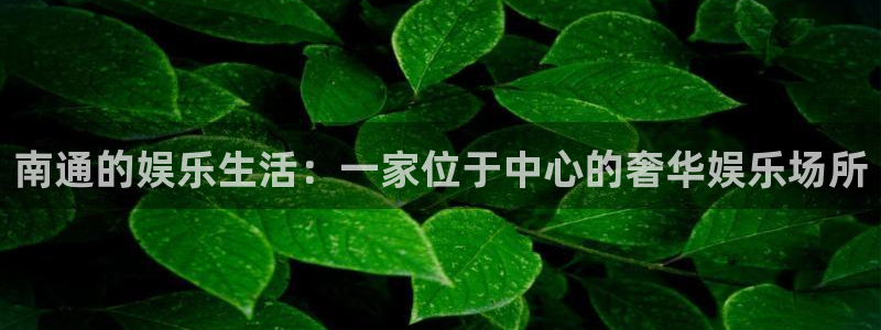 彩名堂全天免费计划官网：南通的娱乐生活：一家位于中心的奢华娱乐场所